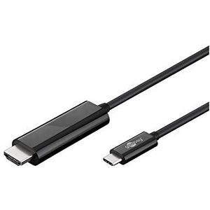 Goobay 77528 USB-C HDMI adapterkabel, USB-C stekker (type C) naar HDMI stekker (type A) video en audio-overdracht, 4K @60Hz, 1,80m, zwart