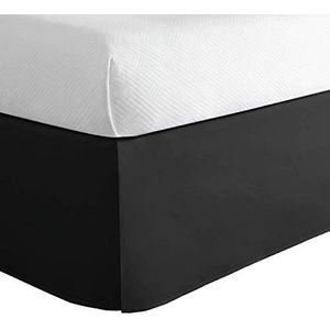 Lux Hotel Microfiber Tailored Style Bed Rok Met Klassieke 14 Inch Drop Lengte, Koning, Zwart