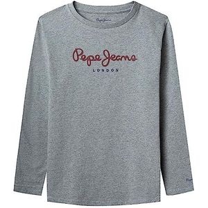 Pepe Jeans New Herman N T-shirt voor jongens, grijs (Marl Grey), 8 Jaren