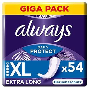 Always Daily Protect Inlegkruisjes voor dames, extra lang (54 maanden), Giga Pack, met frisse geur, geschikt voor alle slipvormen, ademend, flexibel
