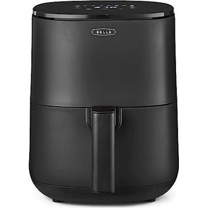 BELLA 2.9QT Touch Air Fryer, geen voorverwarming nodig, geen olie drogen, snel gezond en gemakkelijk te reinigen, mat zwart