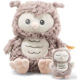 Steiff Muziekdoos uil Ollie, schattig knuffeldier, jongens, meisjes en baby's vanaf 0 maanden, zachte knuffelvrienden, pluche dier, 21 cm, beige, 241840