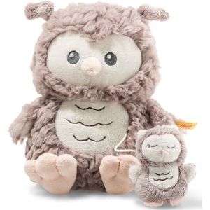 Steiff Knuffeldier Ollie uil 241840, schattig knuffeldier, jongens, meisjes en baby's vanaf 0 maanden, vrienden, pluche dier 21 cm, beige