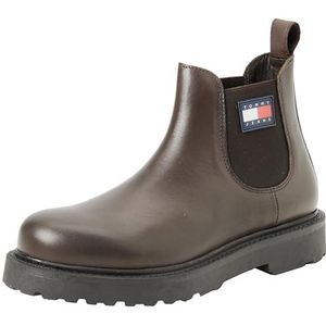 Tommy Hilfiger TJM Napa lederen Em0em01254 Mid Boot voor heren, Bruin Fluweel Bruin, 44 EU