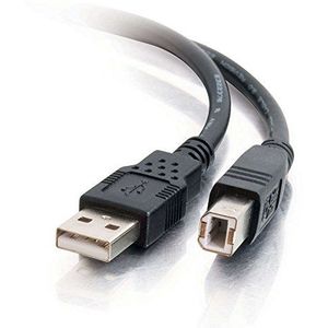 C2G USB-printerkabel, USB 2.0 A naar B-kabel. Compatibel met printers en scanners van HP, Epson, Brother, Samsung, Cannon en alle andere USB A/B apparaten (2M, Black)
