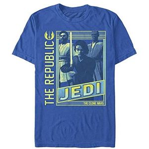 Star Wars Unisex Jedi Group Organic T-shirt met korte mouwen, helderblauw, M