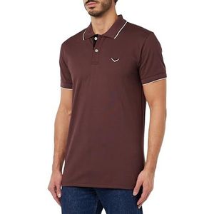 Trigema Heren poloshirt van 100% katoen, slim fit, met knoopsluiting op de kraag - 621632130, bruin (kastanje), XXL