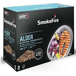 Weber SmokeFire Hardhouten Pellets | Elzen Koken Pellets, Beste voor Vis | 8 kg Doos | BBQ & Houtkorrels Rokerbrandstof | 100% Natuurlijk, Duurzaam Hout voor Barbecue & Houtgestookte Grills (18290)