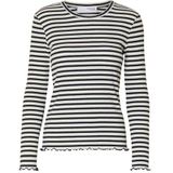 Selected - Anna Stripe - T-shirt - Met Lange Mouwen - Slim Fit - Biologisch Katoen