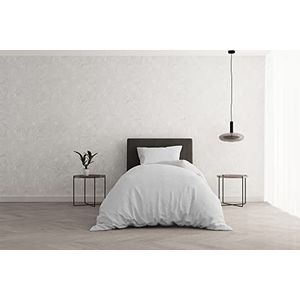 Italian Bed Linen Sìngolo beddengoedset ""Natural Colour"", wit/wit