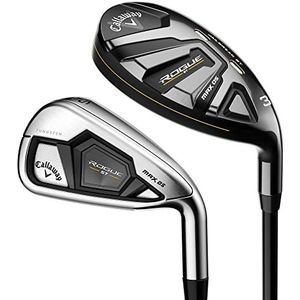 Callaway Golf Rogue St Max OS 8 stuks hybride golfclubs van ijzer voor rechtshandigen, schacht van hard staal, Flex 3H 4H 5IR
