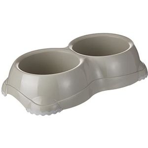 Moderna Smarty Plastic Twin Bowl, 330 ml, Grijs