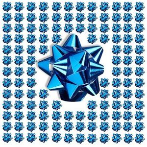 Relaxdays cadeaustrik set van 200, zelfklevend, verjaardagen & kerst, BxD: 5x5 cm, cadeauversiering, blauw