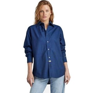 Relaxed Denim Shirt Pocketless Long Sleeve, Blauw (Rinsed D24563-d309-082), M