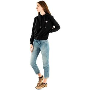 ONLY Dames ONLNOOMI L/S Hood NOOS capuchontrui, Black/Print: ONLY Logo, M