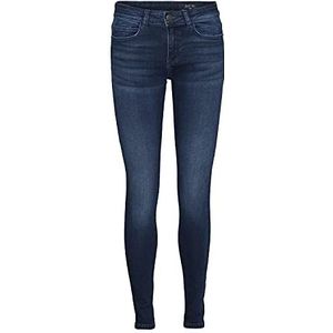 Noisy may NMLUCY Skinny Fit Jeans voor dames, normale taille, donkerblauw (dark blue denim), 27W / 30L
