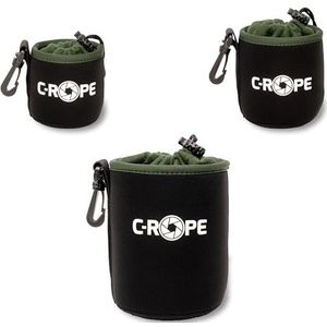 C-Rope Neopreen lens zak met fleece voering, lenskoker voor lenzen en camera-accessoires, zwart, Medium, Rugzak