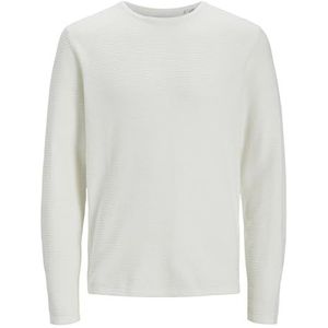 JACK & JONES Gebreide trui met ronde hals, effen, gebreide trui met ronde hals, cloud dancer, M