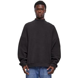 Urban Classics Heren sweatshirt oversized Polar Fleece Crew Black 5XL, zwart, 5XL