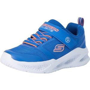 Skechers Jongens Trainers, blauw textiel/synthetisch/oranje trim, 4 UK, Blauwe Textiel Synthetische Oranje Trim, 4 UK