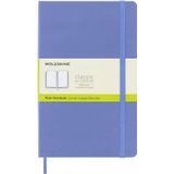 Moleskine - Classic Notebook, Plain Notebook, Hard Cover and Elastic Closure, Size Large 13 x 21 cm, Colour Hydrangea Blue, 240 Pages