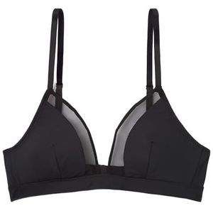 Athena - Damesbeha tule - driehoek zonder beugel - ultrazachte, ademende en rekbare microvezel - grafische en transparante stijl, Zwart, L