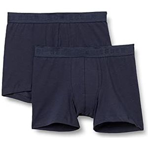 Schiesser Jongens 2 stuks ondergoed boxershorts - 95/5 biologisch katoen - maat 140 tot 176, Nachtblauw 173534, 152 cm