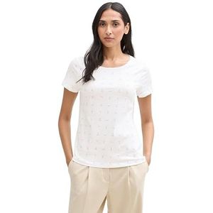 TOM TAILOR Dames T-shirt met patroon, 38190 - Offwhite Anchor Print, XL