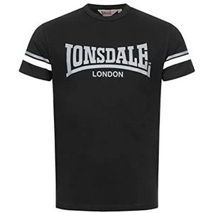 Lonsdale Heren T-shirt normale pasvorm CREICH, zwart/wit/grijs, XL, 117363
