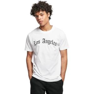 Mister Tee Los Angeles Wording Tee T-shirt voor heren, Wit, M