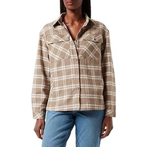 Urban Classics Oversized overhemd voor dames, Lighttaupe/Whitesand, S