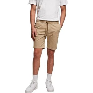 Urban Classics Heren Shorts Stretch Twill Joggshorts, Chino Joggshorts voor mannen, regular fit, katoen, verkrijgbaar in vele kleuren, maten XS-5XL, Unionbeige, S