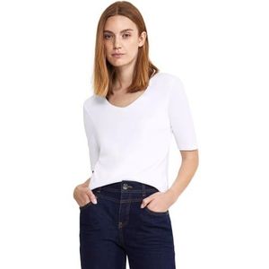 Basic T-shirt met korte mouwen, wit, 34