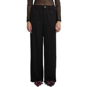 PIECES Pccamil Hw Wide Pant Noos broek voor dames, zwart, (XS) W x 30L