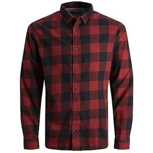 JACK & JONES heren Overhemd Jjegingham Twill Shirt L/S Noos, Brick Red/Fit: slim fit, XS