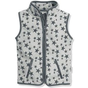 Playshoes Unisex fleece vest voor kinderen allover sterren, grijs (grigio), 104 cm