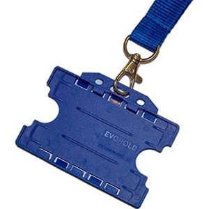 ALG ID Cards® 20 mm polyester lanyard met dubbelzijdige ID-kaart badgehouder (blauw)
