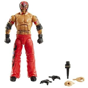 WWE HKP15 - Elite WrestleMania Royal Rumble Rey Mysterio Action Figure, beweegbare WWE collectible met accessoires, speelgoed cadeau voor kinderen en fans van 8+.