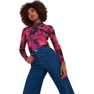 Joe Browns Dames Y2K Tie Dye lange mouwen mesh top, veelkleurig, 8, Meerkleurig, 34