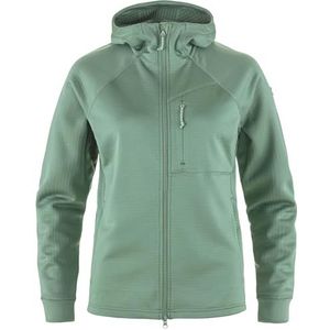 FJALLRAVEN 14600184-614 Abisko Grid Fleece Hoodie W Lang Shirt Dames Patina Green Maat XXS