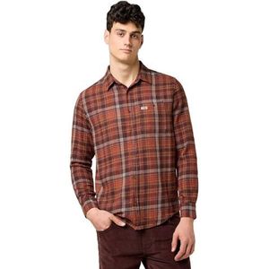 Flanellen Shirt - Fired Brick - 1 PKT - Regular Fit