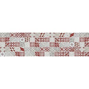 Vinyl tapijt, antiek, rood, 80 x 300 cm