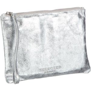 SELECTED FEMME Bags Mille Suede Mini Clutch 16031271, Dames Clutches 22x16x1 cm (B x H x D), Silber Silver