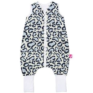 Motherhood Babyslaapzak van katoen met benen gevoerd - knuffelige babyslaapzak Öko Tex Standard TOG 2, maat: 1,5-2,5 jaar, luipaardblauw