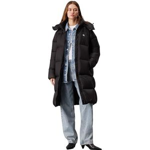 Calvin Klein Jeans Dames DOWN LONG PUFFER J20J224109, Puffer Jacket, Zwart, L, Zwart (Ck Zwart), L