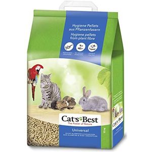 Cat's Best Universeel, 100% plantaardig strooisel voor kleine dieren, niet-klonterende pellets van plantaardige vezels, voor katten en andere kleine dieren, 11 kg/20 l