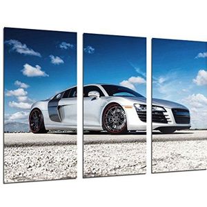 MULTI houten afdrukken Art Print Box ingelijst foto muur opknoping - auto sport Audi R8, (totale grootte: 38,0 ""x 24,5 inch) - ingelijst en klaar om op te hangen - ref. 26363