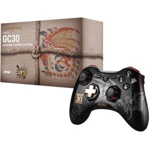MSI Force GC30 Monster Hunter Edition Gaming Controller met vibratiesysteem, draadloos, voor pc en Android, tot 8 uur accuduur, Monster Hunter Design, 217 gram