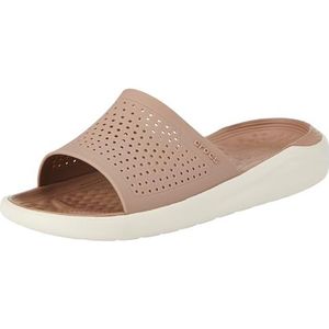 Crocs Unisex Literide Slide Platte Sandaal, Latte Stucwerk, 37/38 EU