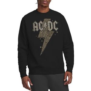 ACDC Leopard Bolt Crew Sweatshirt, Zwart, Large, Zwart, L